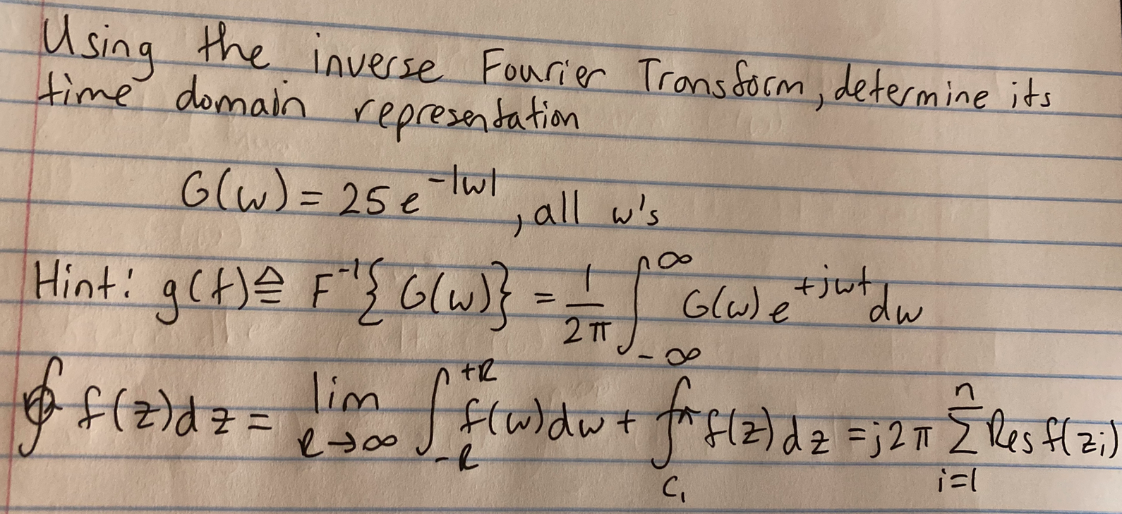 Solved Using the inverse Fourier Transform, determine its | Chegg.com