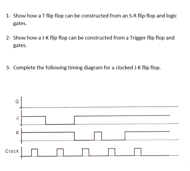 Solved 1- Show how a T flip flop can be constructed from an | Chegg.com