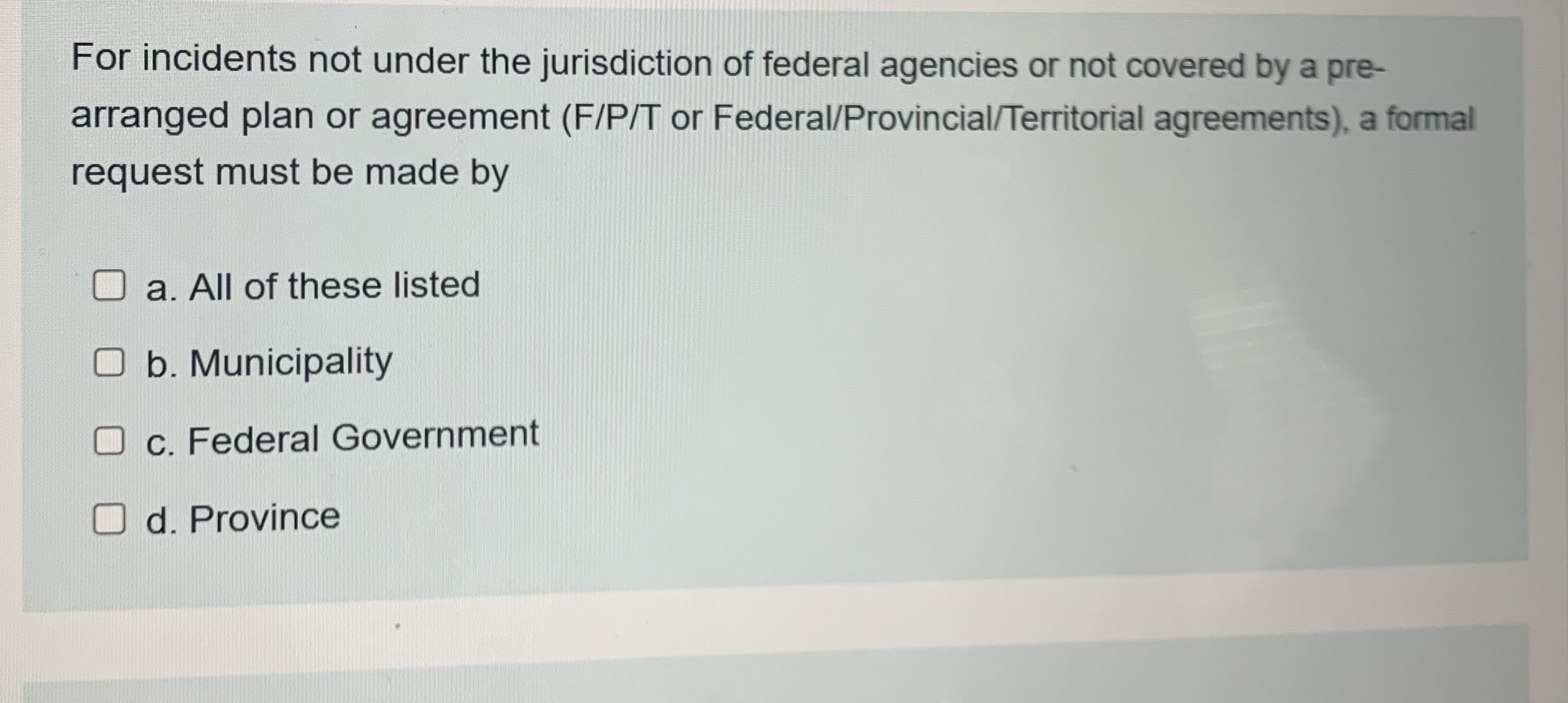 Solved For incidents not under the jurisdiction of federal