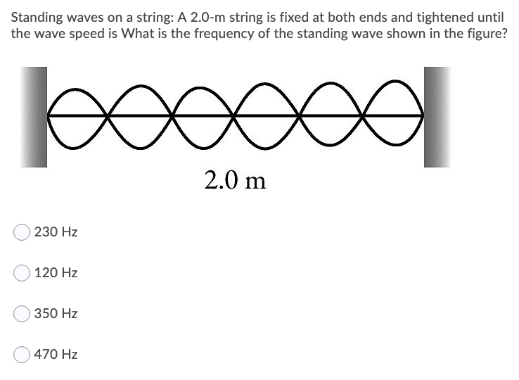 Solved Standing Waves On A String A 2 0 M String Is Fixed