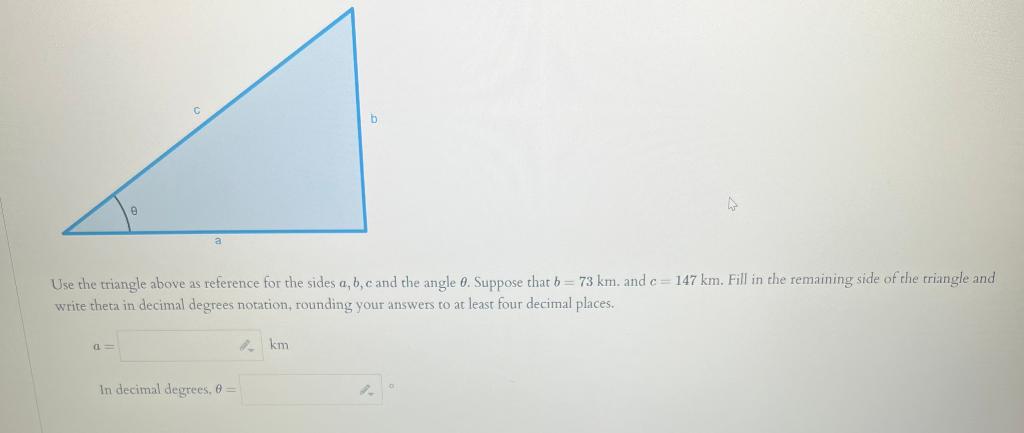 Solved Use the triangle above as reference for the sides | Chegg.com