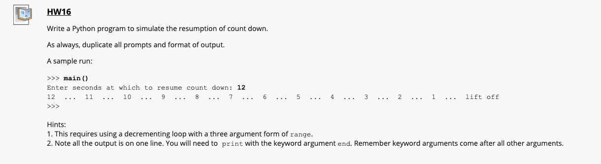 Solved HW16 Write a Python program to simulate the | Chegg.com