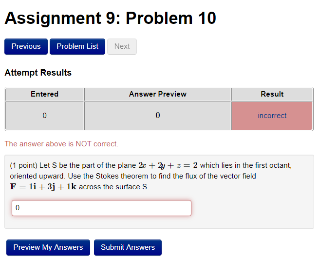 Solved Assignment 9: Problem 10 Previous Problem List Next | Chegg.com