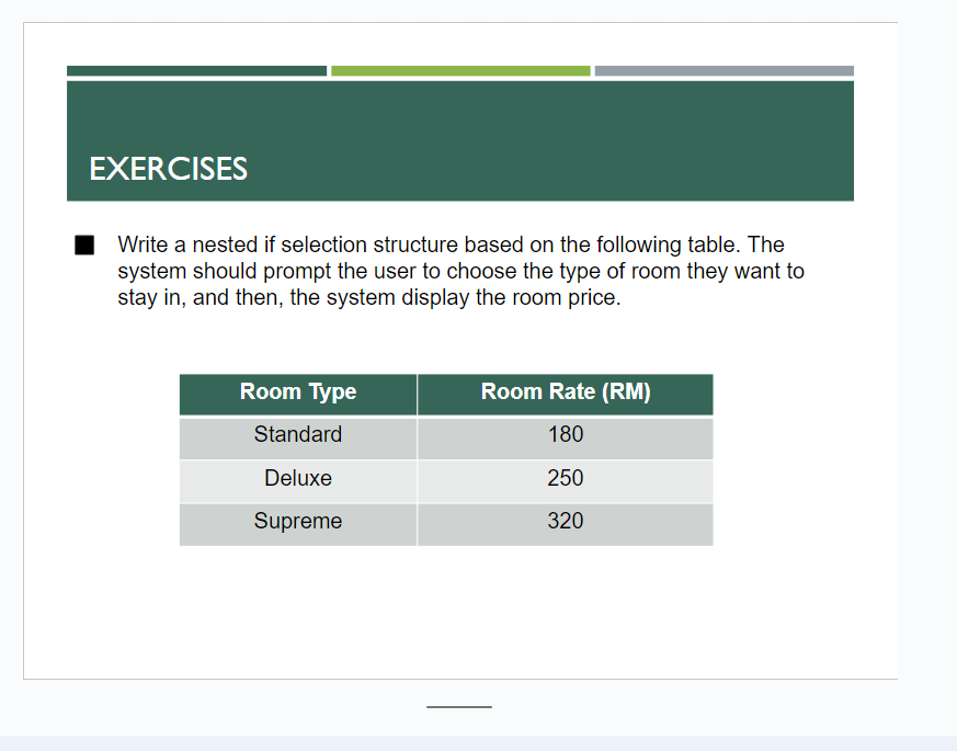 Solved Write A Selection Structure Based On The Following | Chegg.com