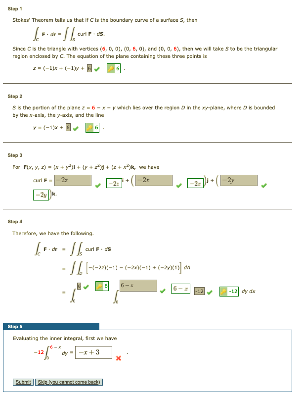 Solved Step 1 Stokes' Theorem tells us that if C is the | Chegg.com