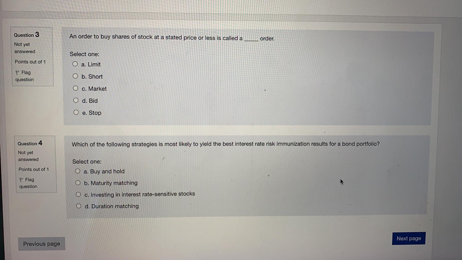 Solved Question 3 An Order To Buy Shares Of Stock At A | Chegg.com