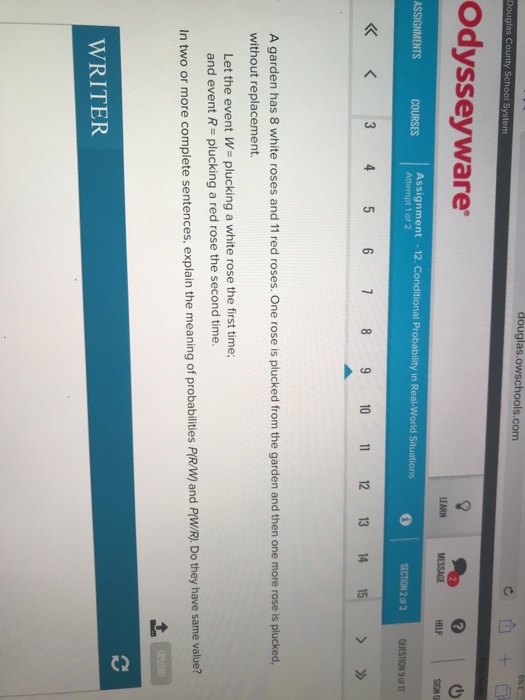 Solved douglas.owschools.com unty School System Odysseyware | Chegg.com
