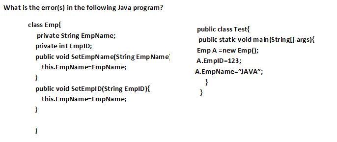 Solved What is the error(s) in the following Java program? | Chegg.com