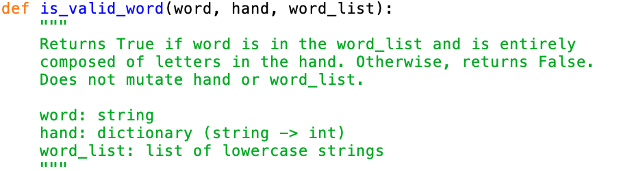 Solved def is_valid_word (word, hand, word_list): Returns | Chegg.com