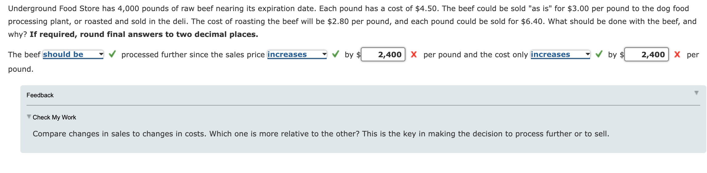 Solved Underground Food Store has 4,000 pounds of raw beef