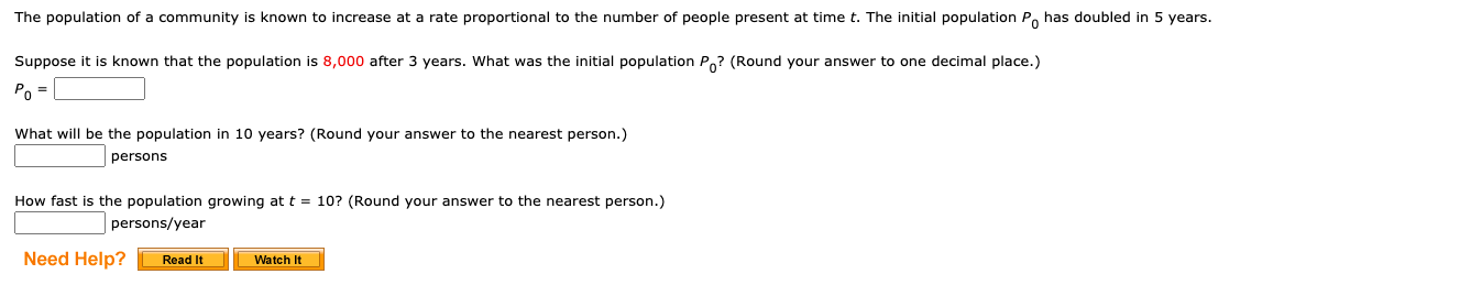 Solved The population of a community is known to increase at | Chegg.com