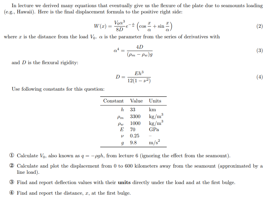 Solved COS In lecture we derived many equations that | Chegg.com