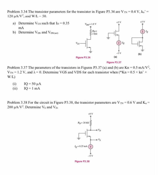 Solved Problem 3.34 The transistor parameters for the