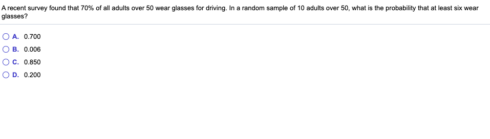 Solved A recent survey found that 70% of all adults over 50 | Chegg.com