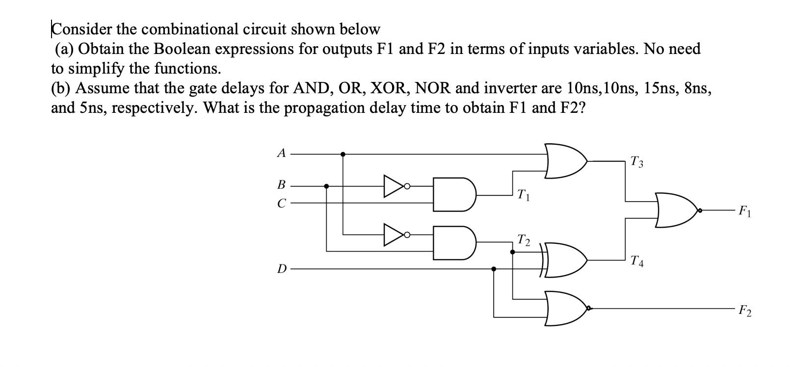 Solved Consider The Combinational Circuit Shown Below (a) | Chegg.com