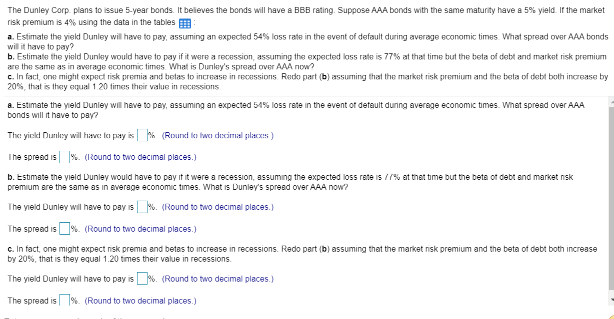 The Dunley Corp Plans To Issue 5 Year Bonds It B Chegg Com
