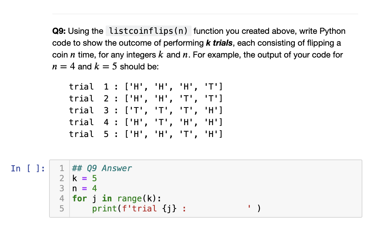Q6: a function randlist(k,n) generate | Chegg.com