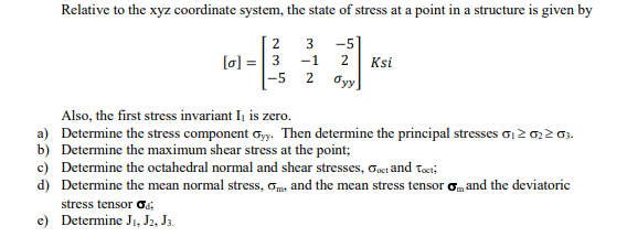 Solved Relative to the xyz coordinate system, the state of | Chegg.com