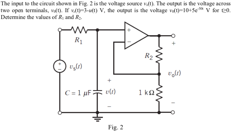 Solved The input to the circuit shown in Fig. 2 is the | Chegg.com