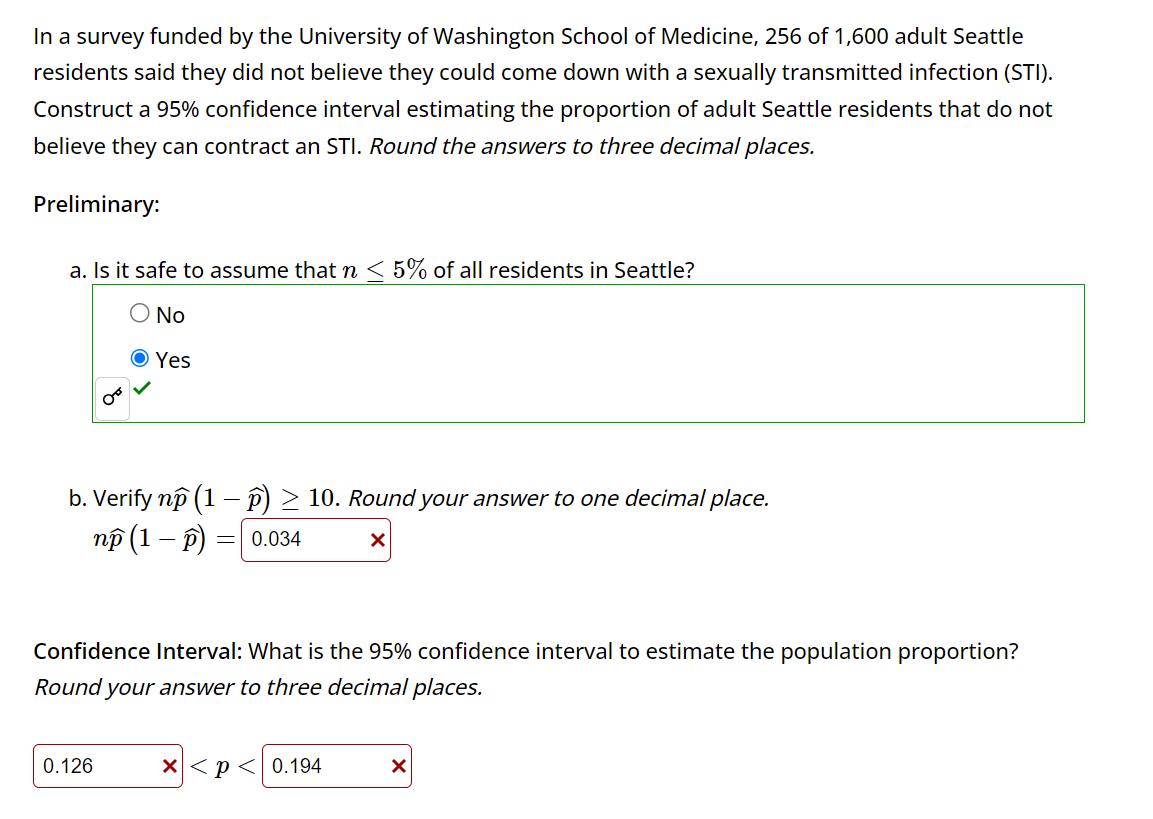 Solved In a survey funded by the University of Washington | Chegg.com