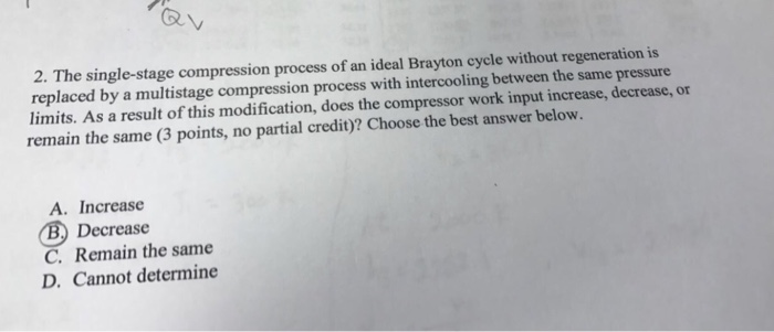 Solved 2. The single-stage compression process of an ideal | Chegg.com