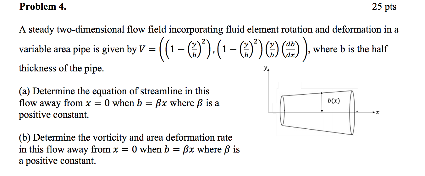 A Steady Two Dimensional Flow Field Incorporating Chegg Com