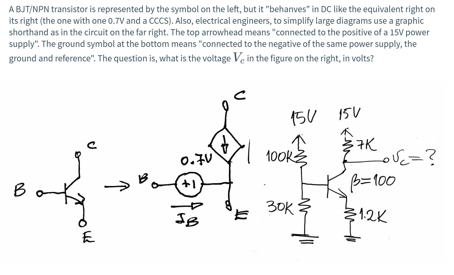 Solved A BJT/NPN transistor is represented by the symbol on