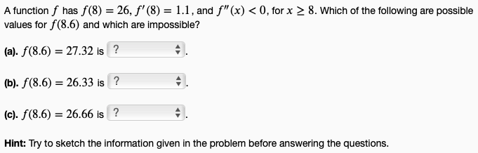 Solved A function f has f(8) = 26, f'(8) = 1.1, and f"(x) | Chegg.com