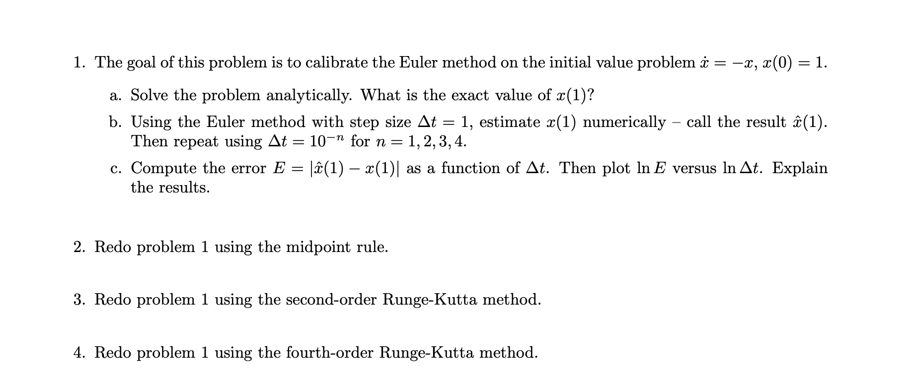 Solved 1. The goal of this problem is to calibrate the Euler | Chegg.com