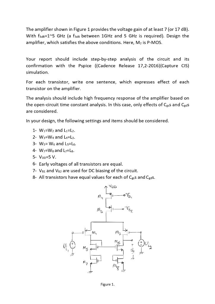The amplifier shown in Figure 1 provides the voltage | Chegg.com