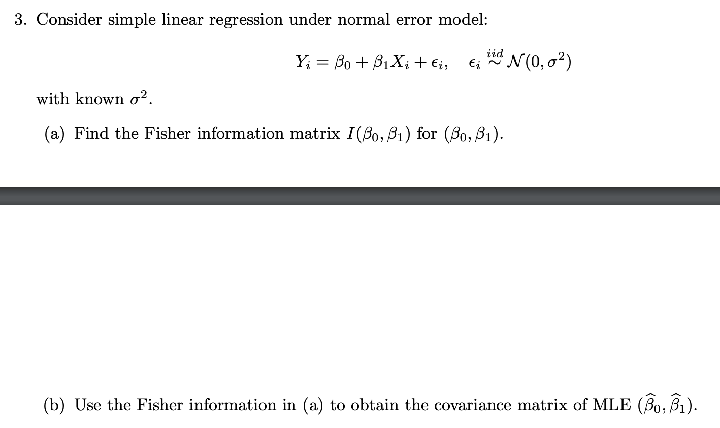 Solved 3. Consider Simple Linear Regression Under Normal | Chegg.com