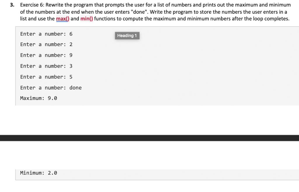 Solved 3. Exercise 6: Rewrite the program that prompts the | Chegg.com