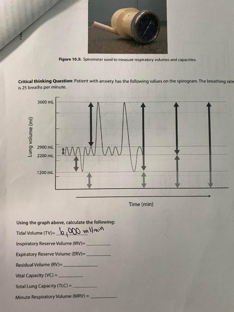 Solved Figure 10.3 Spirometer used to measure respiratory