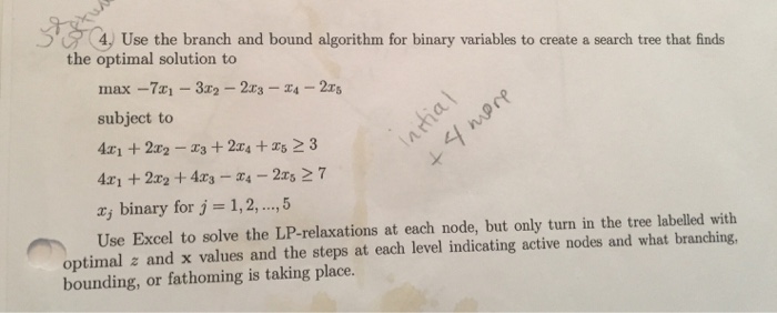 Solved 4) Use the branch and bound algorithm for binary | Chegg.com