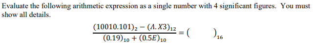 Solved Evaluate the following arithmetic expression as a | Chegg.com