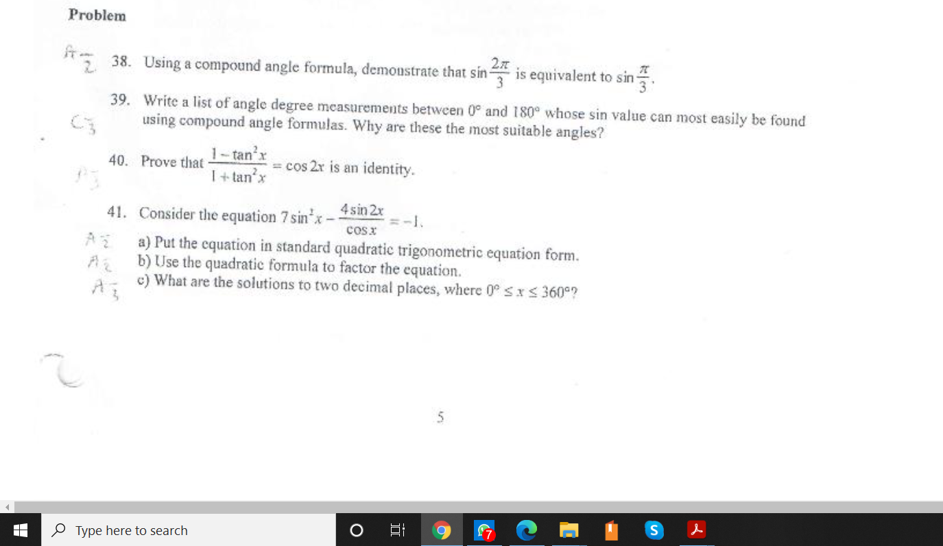 Solved Problem HD 38. Using A Compound Angle Formula, | Chegg.com