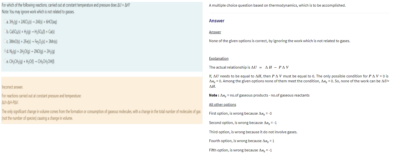 Solved For which of the following reactions, carried out at | Chegg.com