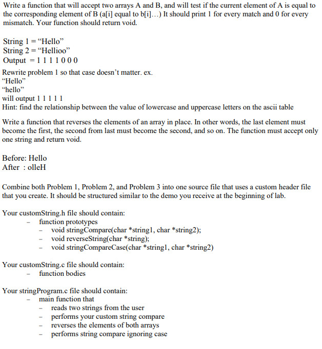 Solved Write a function that will accept two arrays A and B, | Chegg.com