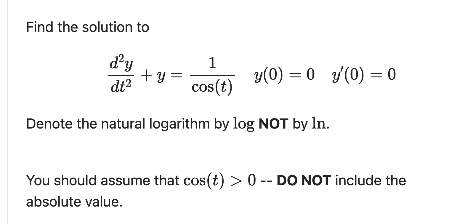 Solved Find the solution to dạy +y = 1 = y(0) = 0 y(0) = 0 - | Chegg.com