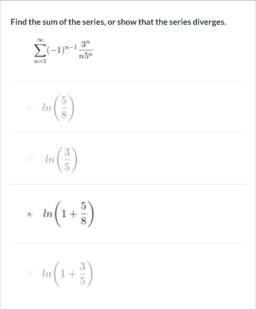 Solved Find the sum of the series, or show that the series | Chegg.com