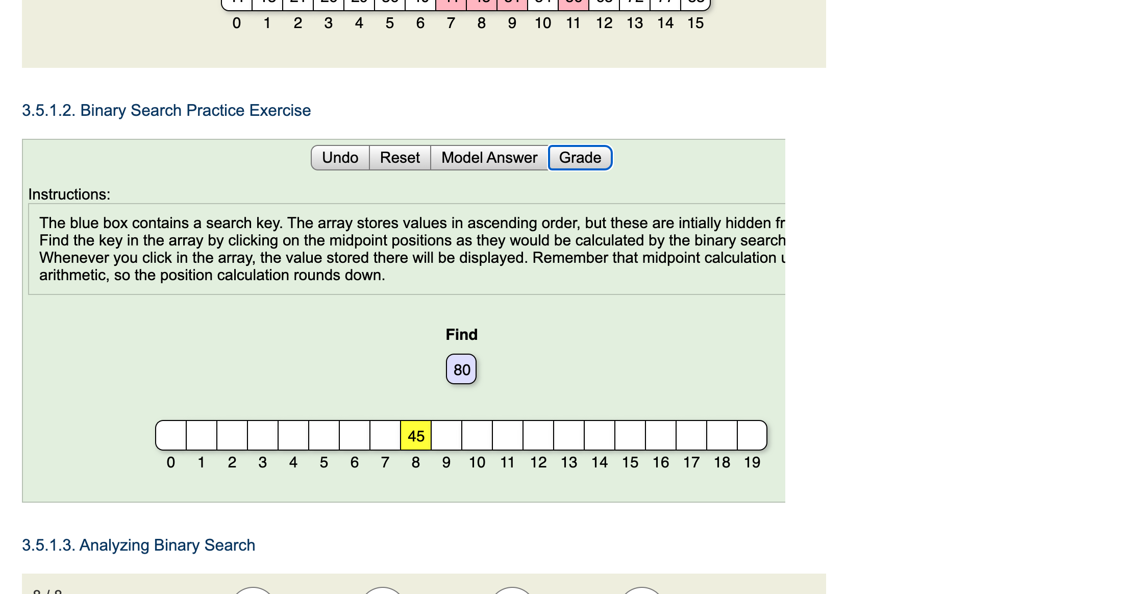 Solved 3.5.1.2. Binary Search Practice Exercise | Chegg.com