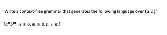 Solved Write a context-free grammar that generates the | Chegg.com