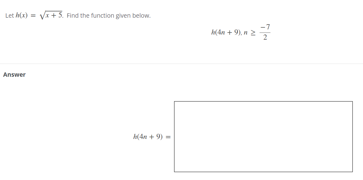 Solved Let H X X 5 Find The Function Given Below