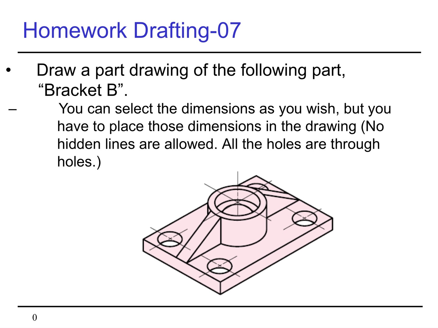 Drafting Homework Example Solved Homework Drafting-07Draw a part drawing of the | Chegg.com