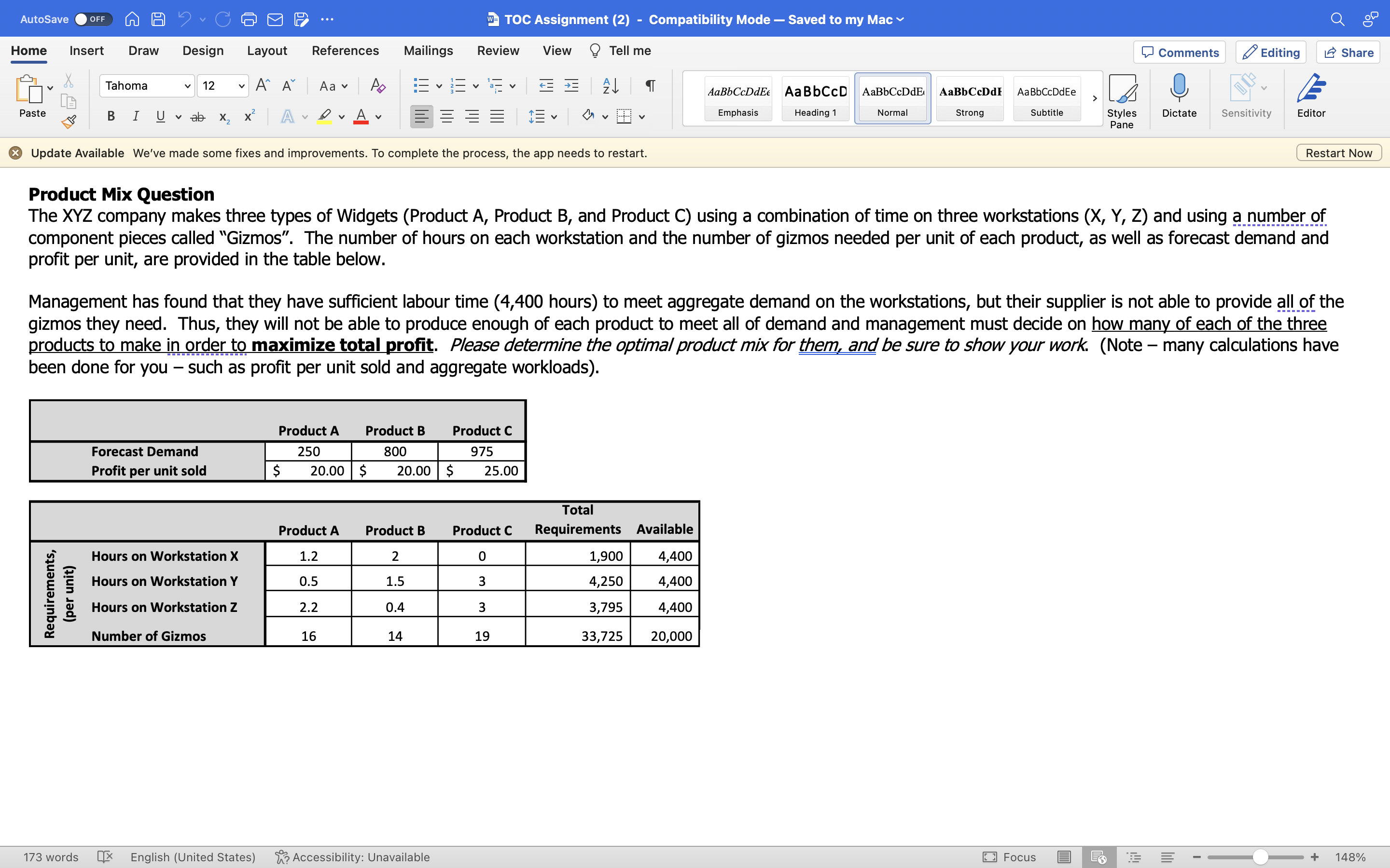 Solved Product Mix Question The XYZ company makes three | Chegg.com