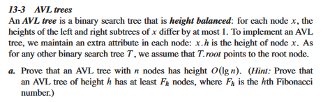 Solved 13-3 AVL trees An AVL tree is a binary search tree | Chegg.com image.