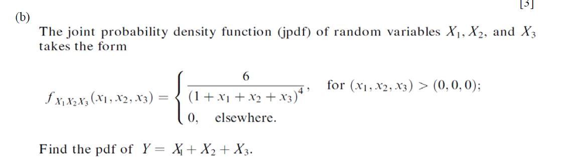 Solved [] (b) The Joint Probability Density Function (pdf) | Chegg.com