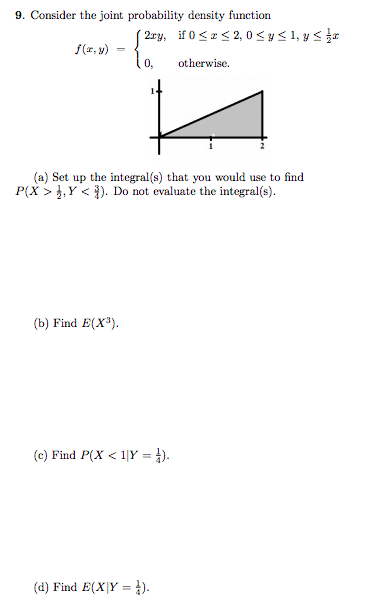 Solved 9 Consider The Joint Probability Density Function Chegg Com