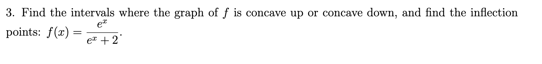 Solved 3. Find the intervals where the graph of f is concave | Chegg.com