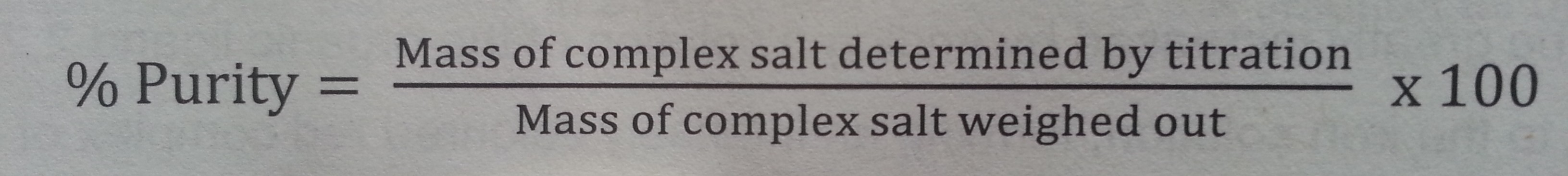 Purity Calculation Question Solved Mass of complex salt weighed out Volume KMnO, | Chegg.com